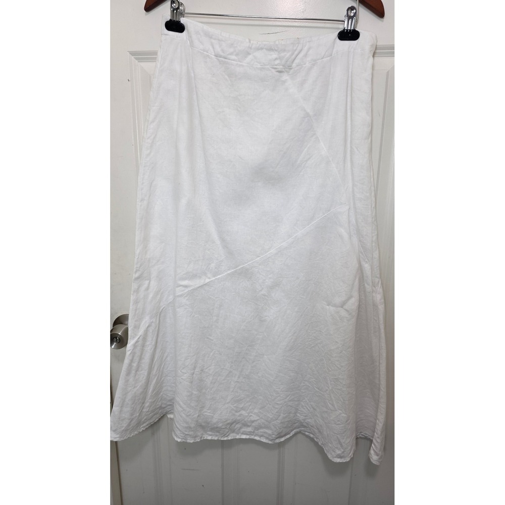 J. Jill Love Linen Maxi Skirt Womens S White A-Line Cotton Lined Boho Casual
